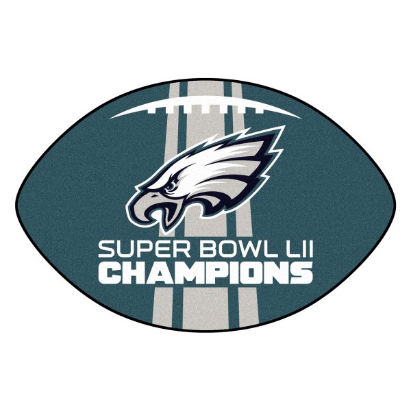FanMats® - Philadelphia Eagles 20.5" x 32.5" Nylon Face Football Ball Floor Mat with "Super Bowl LII Champions" Logo