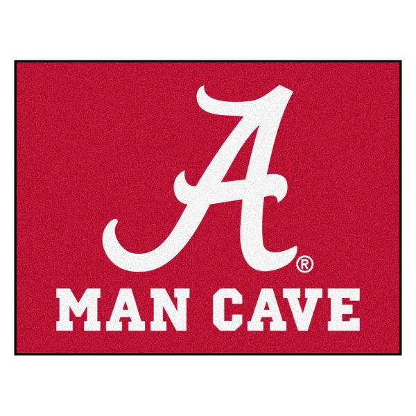 FanMats® - University of Alabama 33.75" x 42.5" Nylon Face Man Cave All-Star Floor Mat with "Script A" Logo
