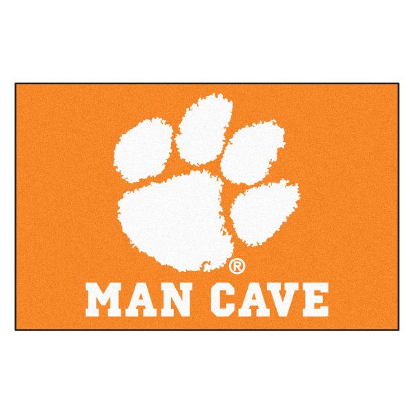 FanMats® - Clemson University 19" x 30" Nylon Face Man Cave Starter Mat with "Paw Print" Logo