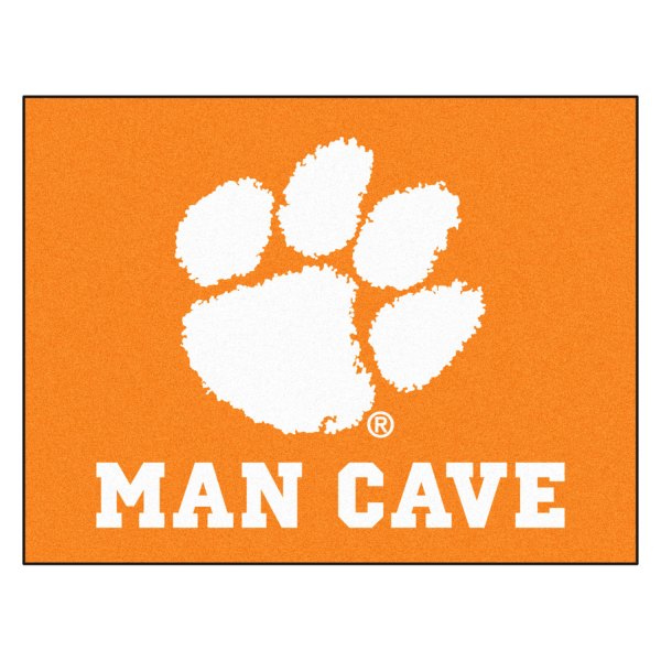 FanMats® - Clemson University 33.75" x 42.5" Nylon Face Man Cave All-Star Floor Mat with "Paw Print" Logo