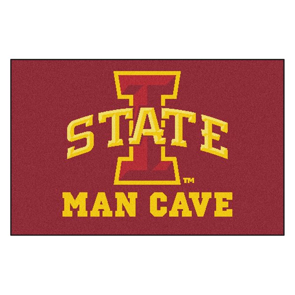 FanMats® - Iowa State University 19" x 30" Nylon Face Man Cave Starter Mat with "I State" Logo