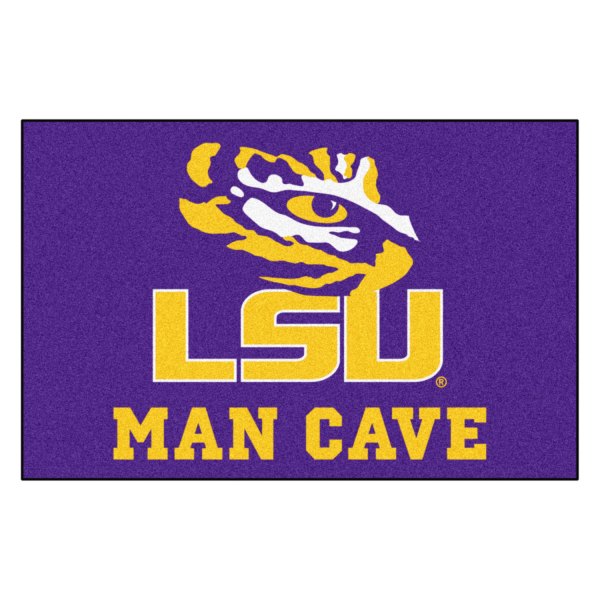 FanMats® - Louisiana State University 19" x 30" Nylon Face Man Cave Starter Mat with "Tiger Eye" Logo & "LSU" Wordmark
