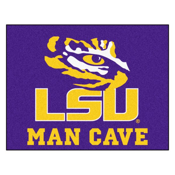 FanMats® - Louisiana State University 33.75" x 42.5" Nylon Face Man Cave All-Star Floor Mat with "Tiger Eye" Logo & "LSU" Wordmark