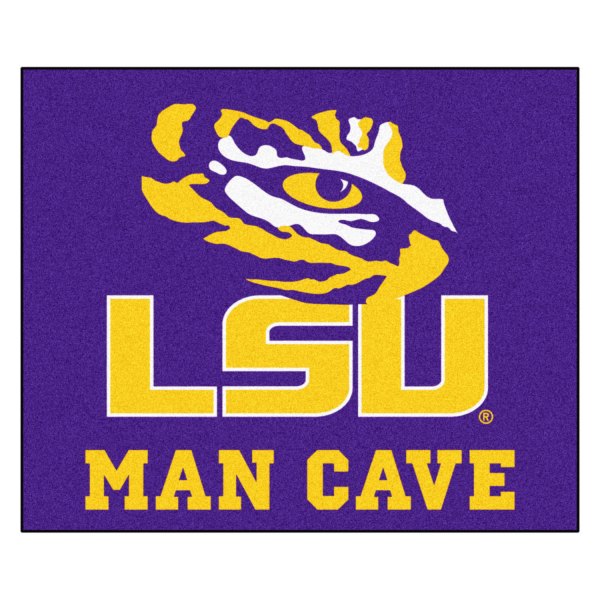 FanMats® - Louisiana State University 59.5" x 71" Nylon Face Man Cave Tailgater Mat with "Tiger Eye" Logo & "LSU" Wordmark