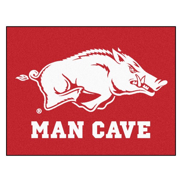 FanMats® - University of Arkansas 33.75" x 42.5" Nylon Face Man Cave All-Star Floor Mat with "Razorback" Logo