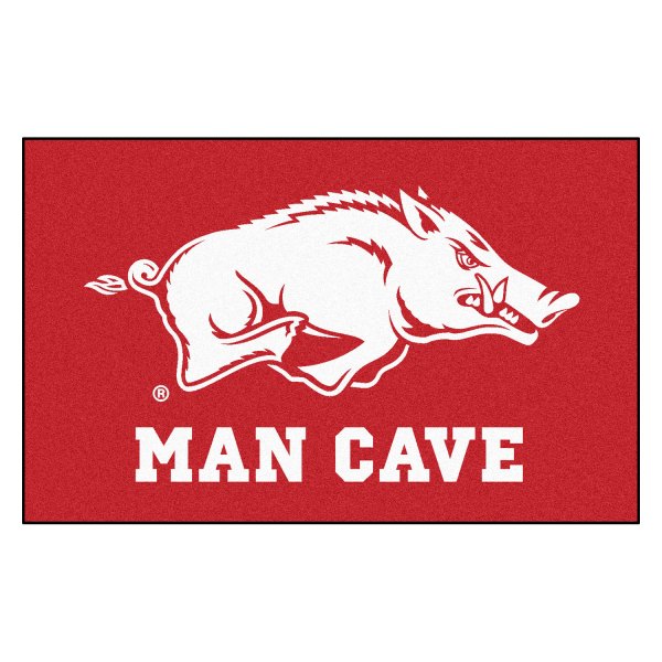 FanMats® - University of Arkansas 60" x 96" Nylon Face Man Cave Ulti-Mat with "Razorback" Logo