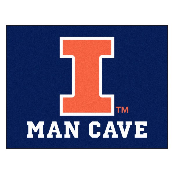 FanMats® - University of Illinois 33.75" x 42.5" Nylon Face Man Cave All-Star Floor Mat with "I" Logo
