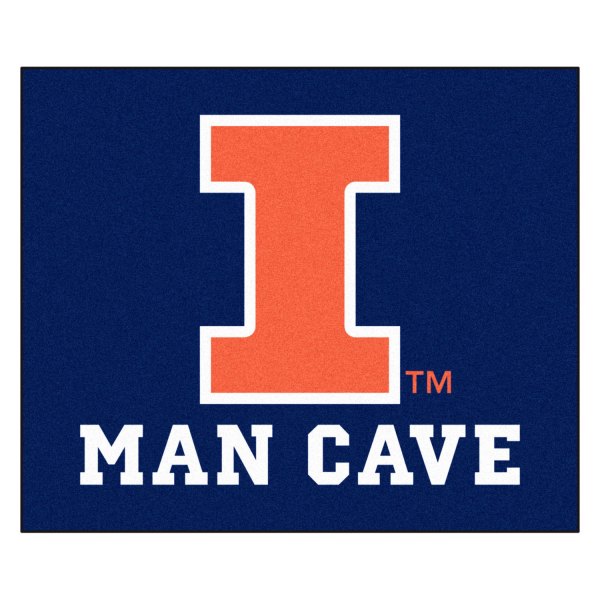 FanMats® - University of Illinois 59.5" x 71" Nylon Face Man Cave Tailgater Mat with "I" Logo