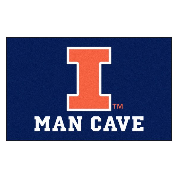 FanMats® - University of Illinois 60" x 96" Nylon Face Man Cave Ulti-Mat with "I" Logo
