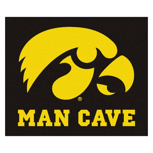 FanMats® - University of Iowa 59.5" x 71" Nylon Face Man Cave Tailgater Mat with "Hawkeye" Logo