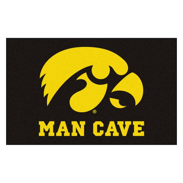 FanMats® - University of Iowa 60" x 96" Nylon Face Man Cave Ulti-Mat with "Hawkeye" Logo