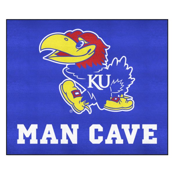 FanMats® - University of Kansas 59.5" x 71" Nylon Face Man Cave Tailgater Mat with "KU Bird" Logo