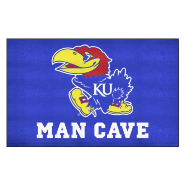 FanMats® - University of Kansas 60" x 96" Nylon Face Man Cave Ulti-Mat with "KU Bird" Logo