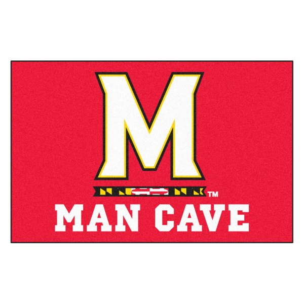 FanMats® - University of Maryland 19" x 30" Nylon Face Man Cave Starter Mat with "M & Flag Strip" Logo