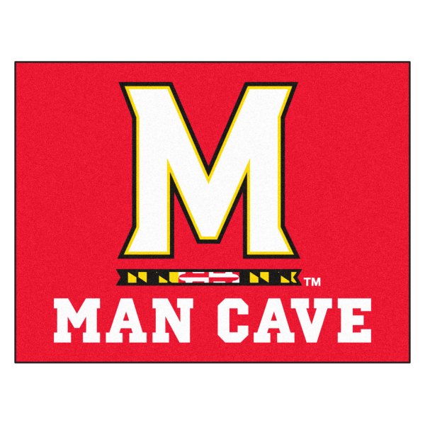 FanMats® - University of Maryland 33.75" x 42.5" Nylon Face Man Cave All-Star Floor Mat with "M & Flag Strip" Logo