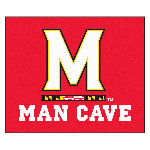 FanMats® - University of Maryland 59.5" x 71" Nylon Face Man Cave Tailgater Mat with "M & Flag Strip" Logo