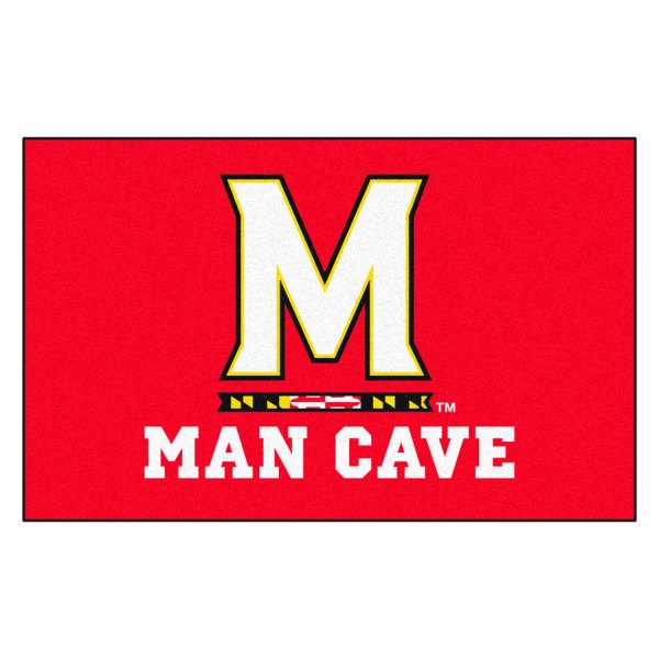 FanMats® - University of Maryland 60" x 96" Nylon Face Man Cave Ulti-Mat with "M & Flag Strip" Logo