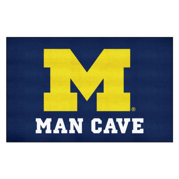 FanMats® - University of Michigan 60" x 96" Nylon Face Man Cave Ulti-Mat with "Block M" Logo