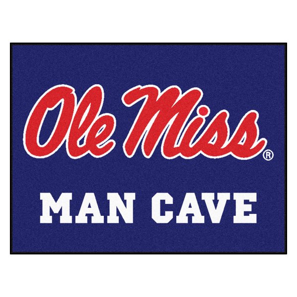 FanMats® - University of Mississippi (Ole Miss) 33.75" x 42.5" Nylon Face Man Cave All-Star Floor Mat with "Ole Miss" Script Logo