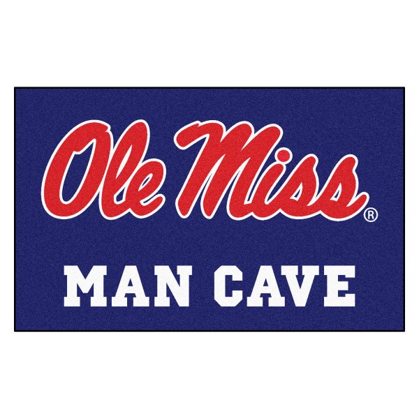 FanMats® - University of Mississippi (Ole Miss) 60" x 96" Nylon Face Man Cave Ulti-Mat with "Ole Miss" Script Logo