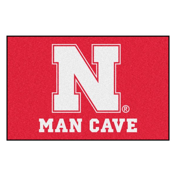 FanMats® - University of Nebraska 19" x 30" Nylon Face Man Cave Starter Mat with "Block N" Logo