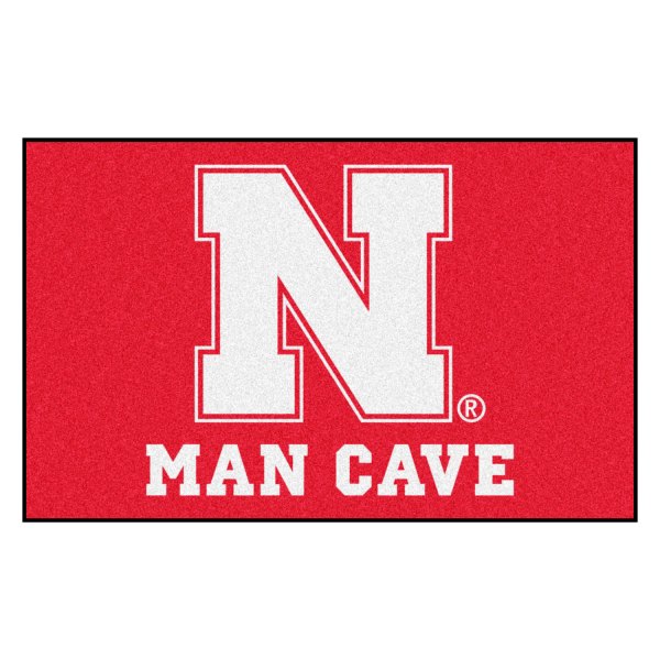 FanMats® - University of Nebraska 60" x 96" Nylon Face Man Cave Ulti-Mat with "Block N" Logo