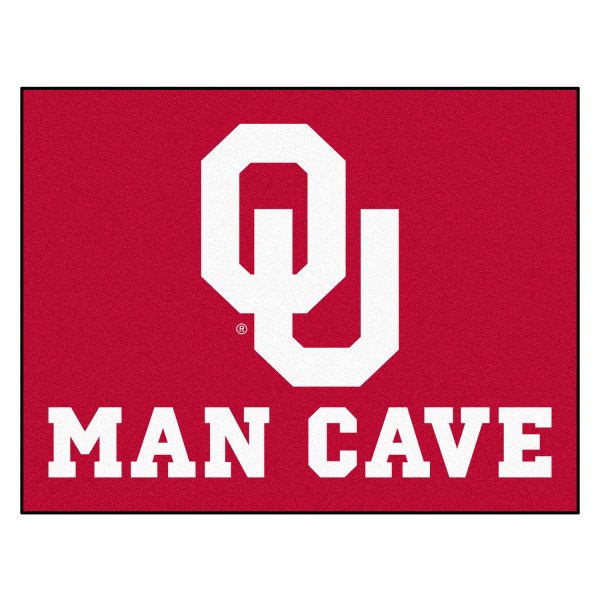 FanMats® - University of Oklahoma 33.75" x 42.5" Nylon Face Man Cave All-Star Floor Mat with "OU" Logo