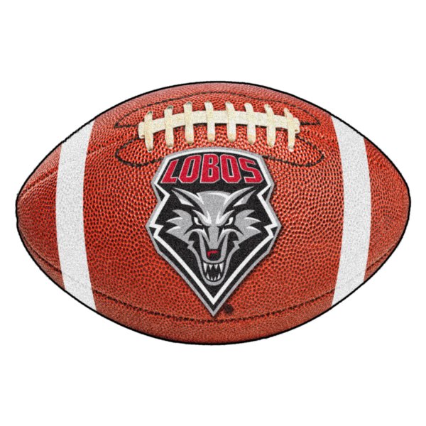FanMats® - University of New Mexico 20.5" x 32.5" Nylon Face Football Ball Floor Mat with "Wolf Head" Logo