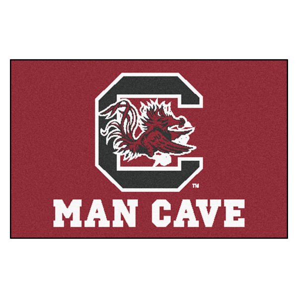 FanMats® - University of South Carolina 19" x 30" Nylon Face Man Cave Starter Mat with "Block C & Gamecock" Logo