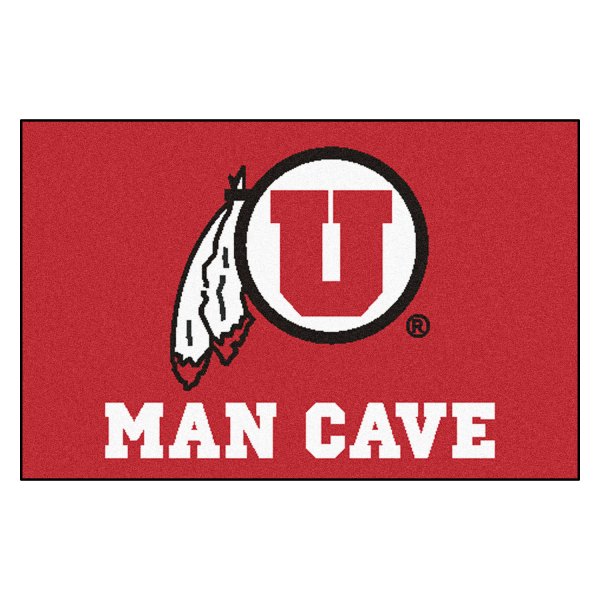 FanMats® - University of Utah 19" x 30" Nylon Face Man Cave Starter Mat with "Circle U & Feathers" Logo