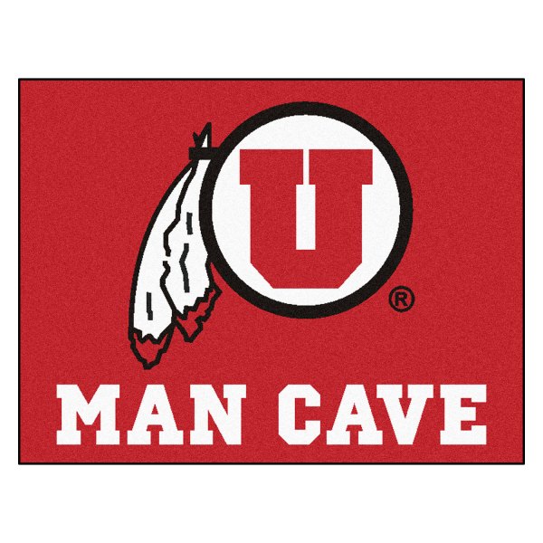 FanMats® - University of Utah 33.75" x 42.5" Nylon Face Man Cave All-Star Floor Mat with "Circle U & Feathers" Logo