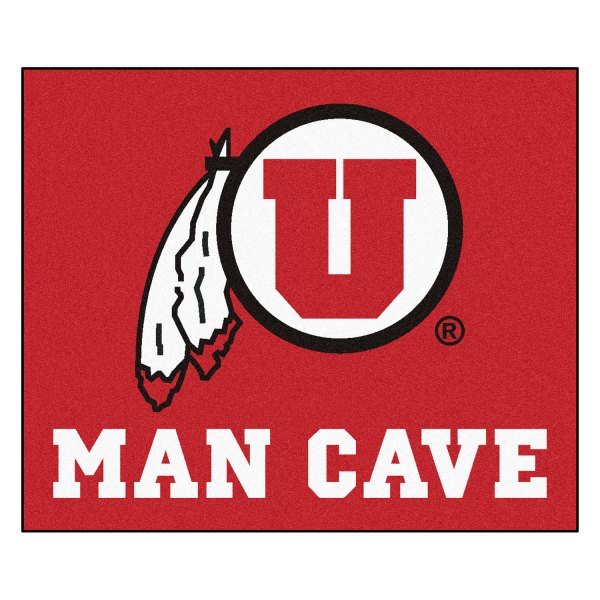 FanMats® - University of Utah 59.5" x 71" Nylon Face Man Cave Tailgater Mat with "Circle U & Feathers" Logo