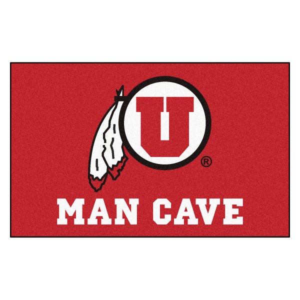FanMats® - University of Utah 60" x 96" Nylon Face Man Cave Ulti-Mat with "Circle U & Feathers" Logo