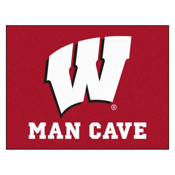 FanMats® - University of Wisconsin 33.75" x 42.5" Nylon Face Man Cave All-Star Floor Mat with "W" Logo