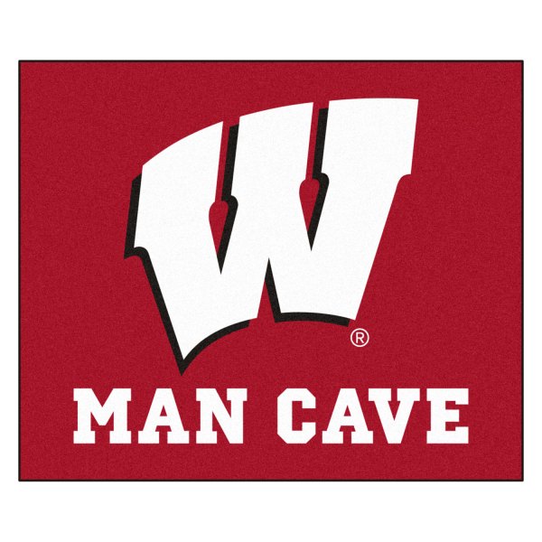 FanMats® - University of Wisconsin 59.5" x 71" Nylon Face Man Cave Tailgater Mat with "W" Logo