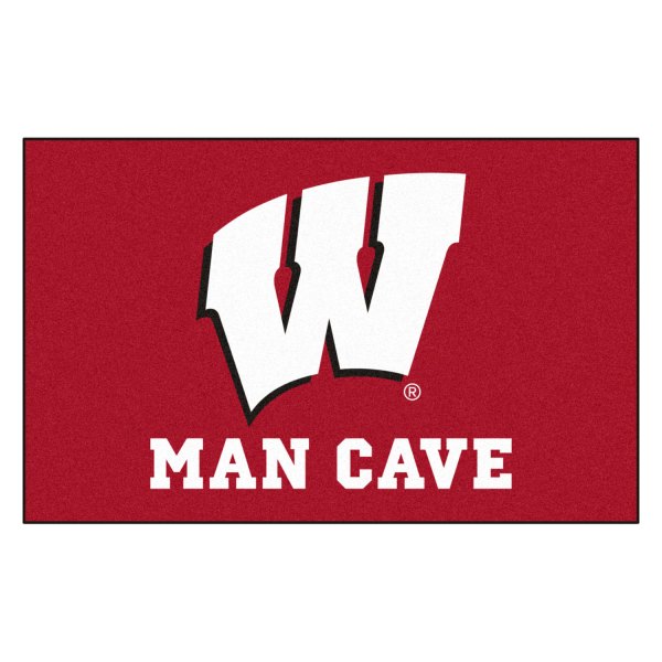 FanMats® - University of Wisconsin 60" x 96" Nylon Face Man Cave Ulti-Mat with "W" Logo