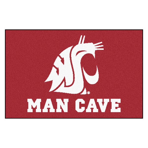 FanMats® - Washington State University 19" x 30" Nylon Face Man Cave Starter Mat with "WSU Cougar" Logo