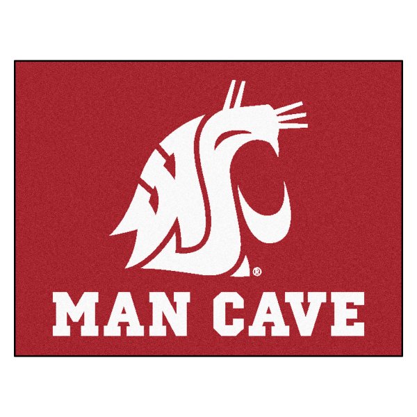 FanMats® - Washington State University 33.75" x 42.5" Nylon Face Man Cave All-Star Floor Mat with "WSU Cougar" Logo