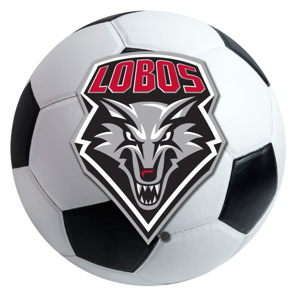 FanMats® - University of New Mexico 27" Dia Nylon Face Soccer Ball Floor Mat with "Wolf Head & LOBOS" Logo