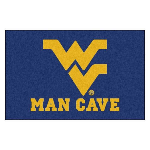 FanMats® - West Virginia University 19" x 30" Nylon Face Man Cave Starter Mat with "WV" Logo