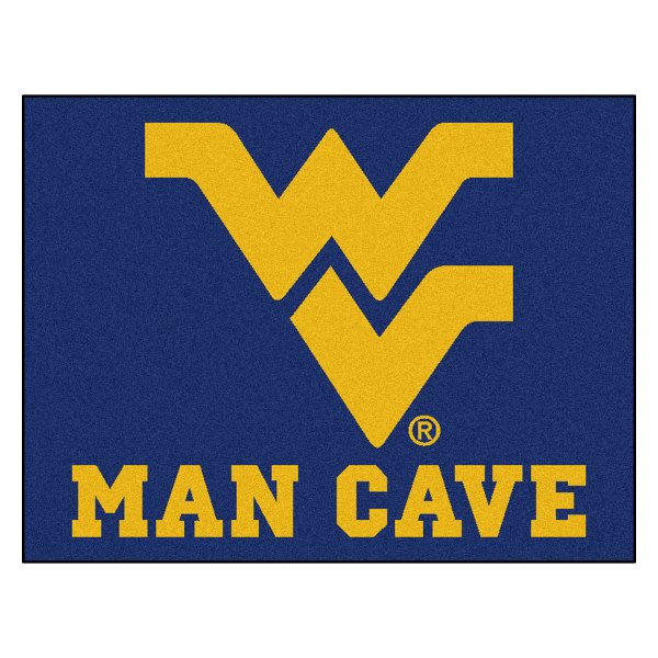 FanMats® - West Virginia University 33.75" x 42.5" Nylon Face Man Cave All-Star Floor Mat with "WV" Logo