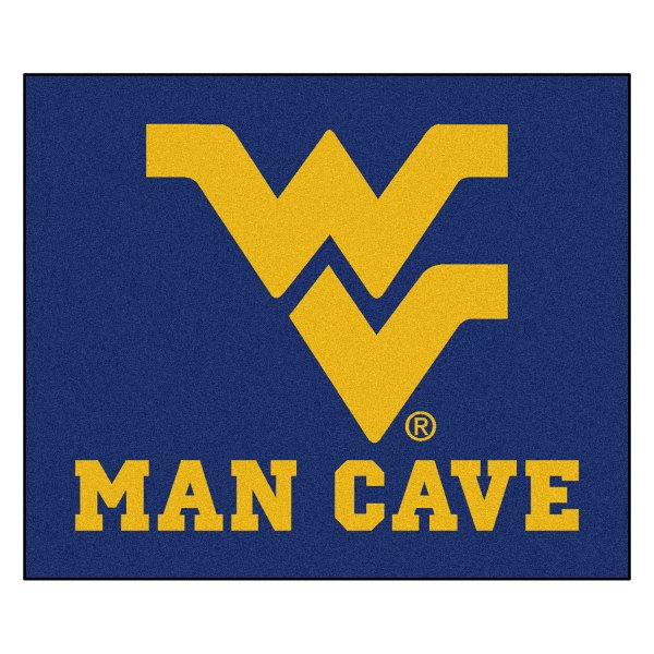 FanMats® - West Virginia University 59.5" x 71" Nylon Face Man Cave Tailgater Mat with "WV" Logo
