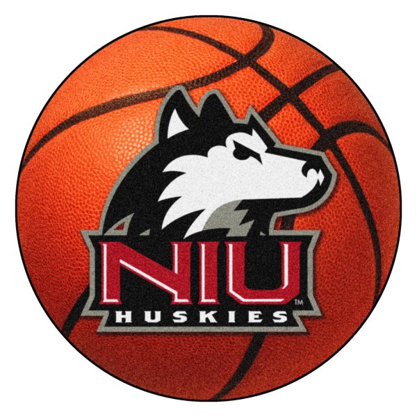 FanMats® - Northern Illinois University 27" Dia Nylon Face Basketball Ball Floor Mat with "NIU & Husky" Logo