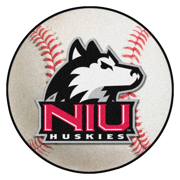 FanMats® - Northern Illinois University 27" Dia Nylon Face Baseball Ball Floor Mat with "NIU & Husky" Logo