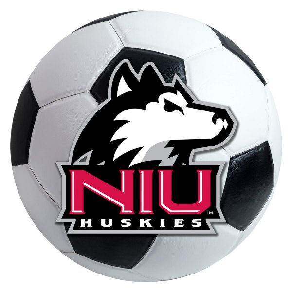 FanMats® - Northern Illinois University 27" Dia Nylon Face Soccer Ball Floor Mat with "NIU & Husky" Logo