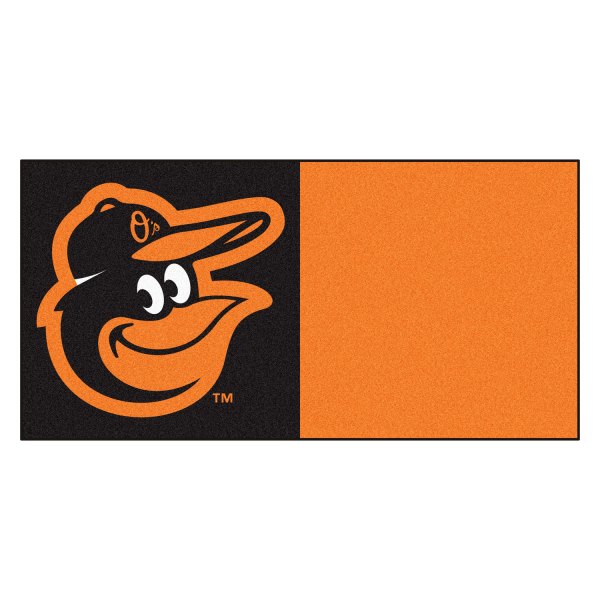 FanMats® - Baltimore Orioles 18" x 18" Nylon Face Team Carpet Tiles with "Cartoon Bird" Logo
