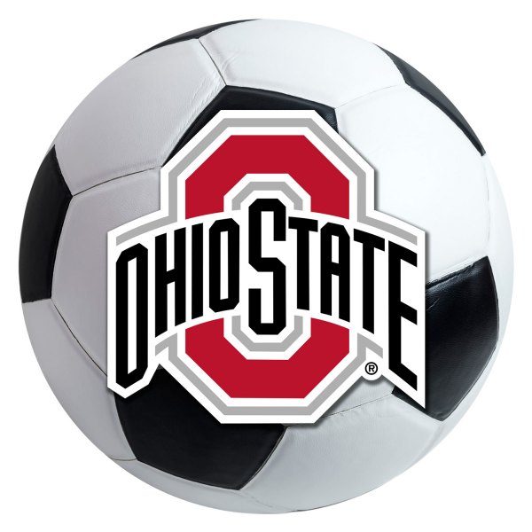FanMats® - Ohio State University 27" Dia Nylon Face Soccer Ball Floor Mat with "O & Ohio State" Logo