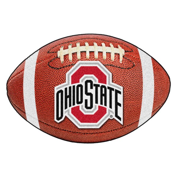 FanMats® - Ohio State University 20.5" x 32.5" Nylon Face Football Ball Floor Mat with "O & Ohio State" Logo