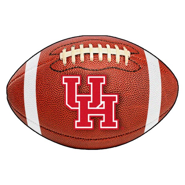 FanMats® - University of Houston 20.5" x 32.5" Nylon Face Football Ball Floor Mat with "Interlocked UH" Logo