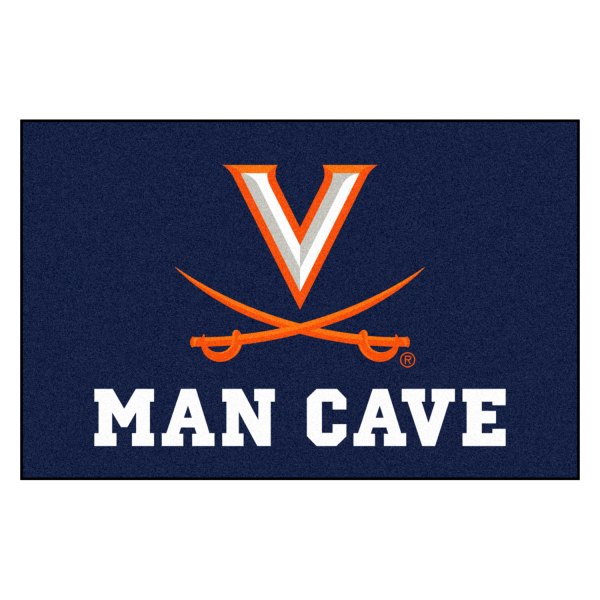 FanMats® - University of Virginia 19" x 30" Nylon Face Man Cave Starter Mat with "V with Swords" Logo